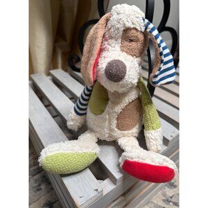 Sigikid Organic Patchwork Colorblock Puppy Dog Plush lovey Toy Nursery  Germany